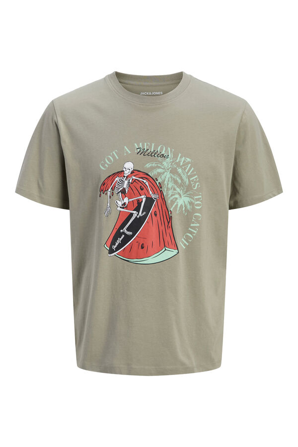Jack & Jones PLUS T-shirt de manga curta estampada cinzento