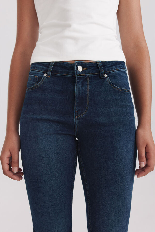 Springfield Jeans bootcut flare de cintura baixa azul