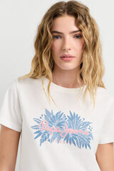 Pepe Jeans T-shirt b&aacute;sica de manga curta bege