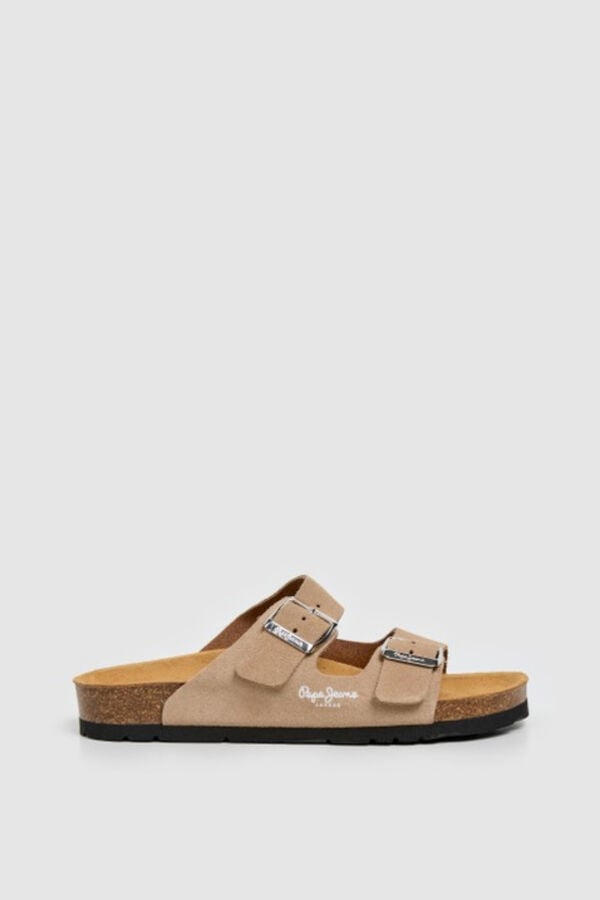 Pepe Jeans Sand&aacute;lias anat&oacute;micas com fivelas bege