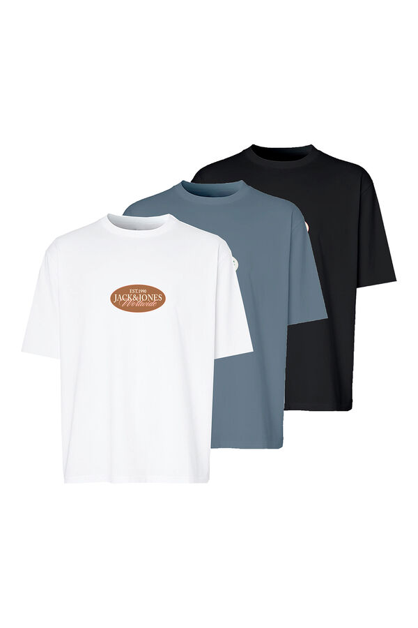Jack & Jones Pack 3 camisetas b&aacute;sicas negro