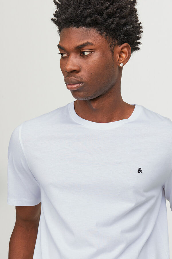 Jack & Jones T-shirt b&aacute;sica regular fit branco