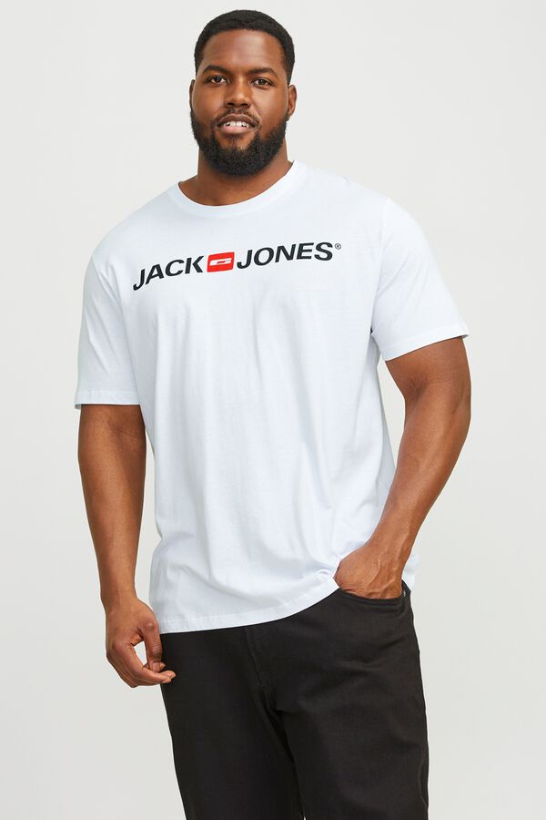 Jack & Jones PLUS T-shirt de manga curta com logo branco