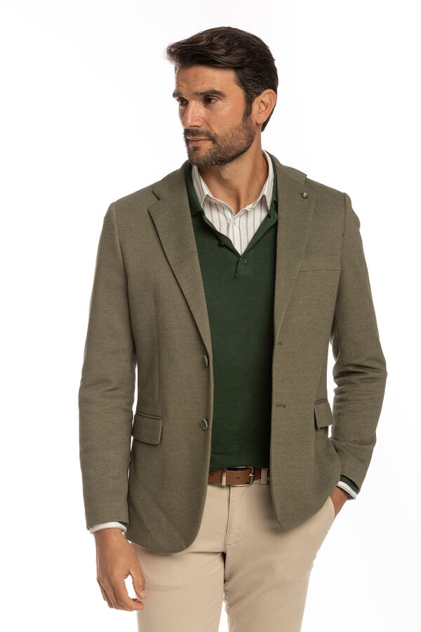 Celopman Blazer de malha casual verde