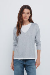 Springfield T-shirt gola em V cinzento