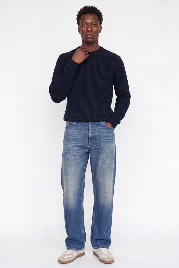 Jack & Jones Camisola relaxed gola redonda azul