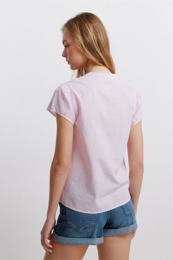 Springfield Blusa em algod&atilde;o lace rosa