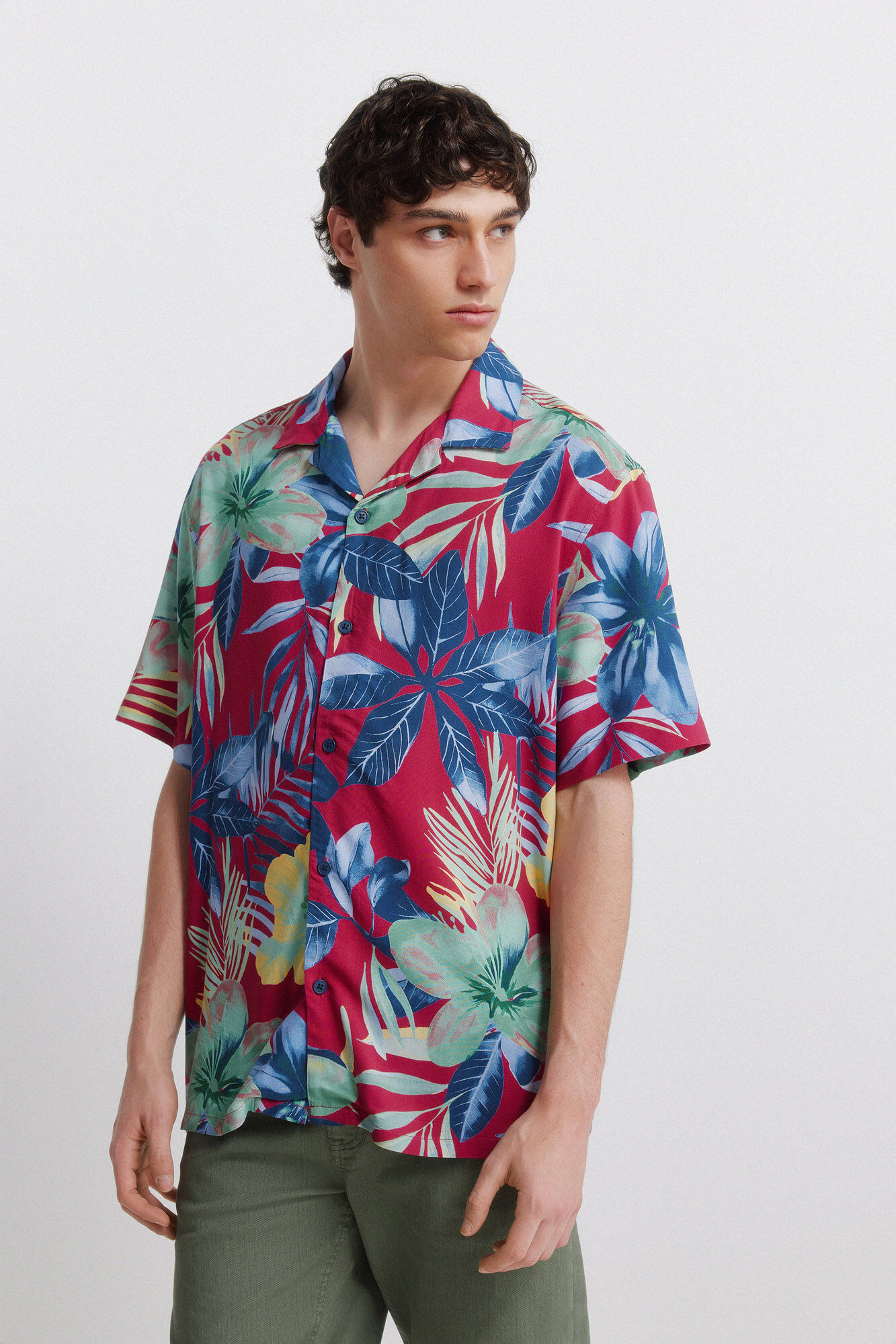 Springfield Camisa manga corta viscosa estampada