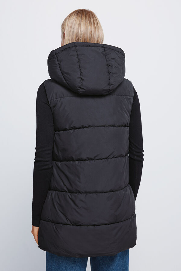 Springfield Colete com capuz em poliéster reciclado preto