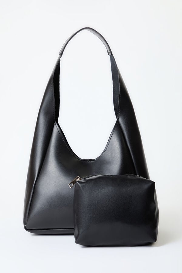 Trendyol Mala tote bag com n&eacute;cessaire preto