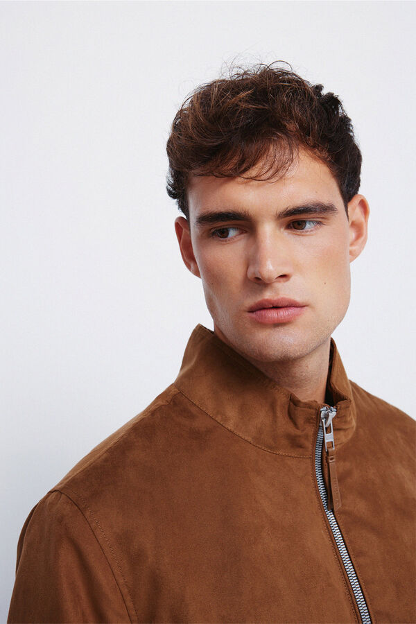 Springfield Blusão acolchoado com efeito de camurça camel