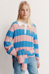 Springfield Kids Camisola polo de riscas para menina rosa