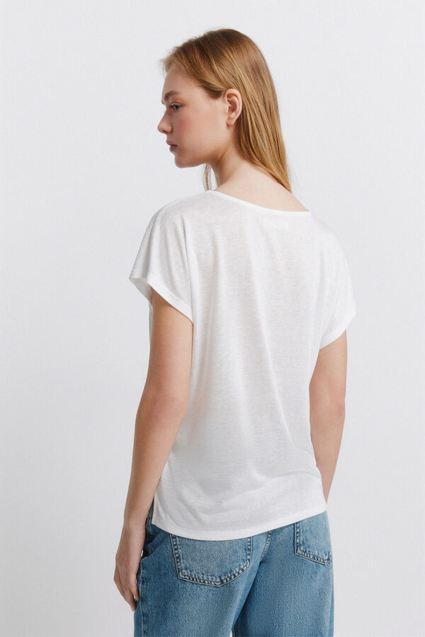 Springfield T-shirt manga morcego branco