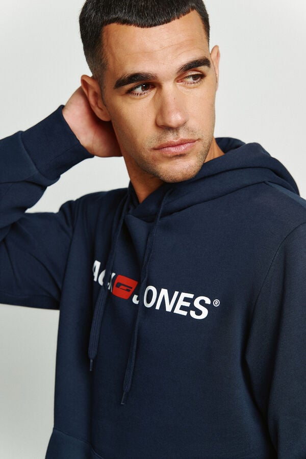 Jack & Jones Sweatshirt logo capuz azul