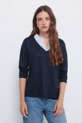 Springfield Combined neck T-shirt blue