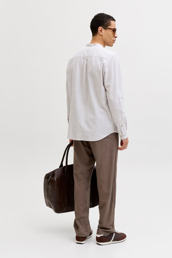 Jack & Jones Camisa regular fit gola mao cinzento