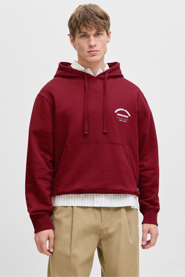 Jack & Jones Hood studio sweatshirt red
