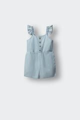 Springfield Kids Jardineiras curtas em denim leve para menina azul