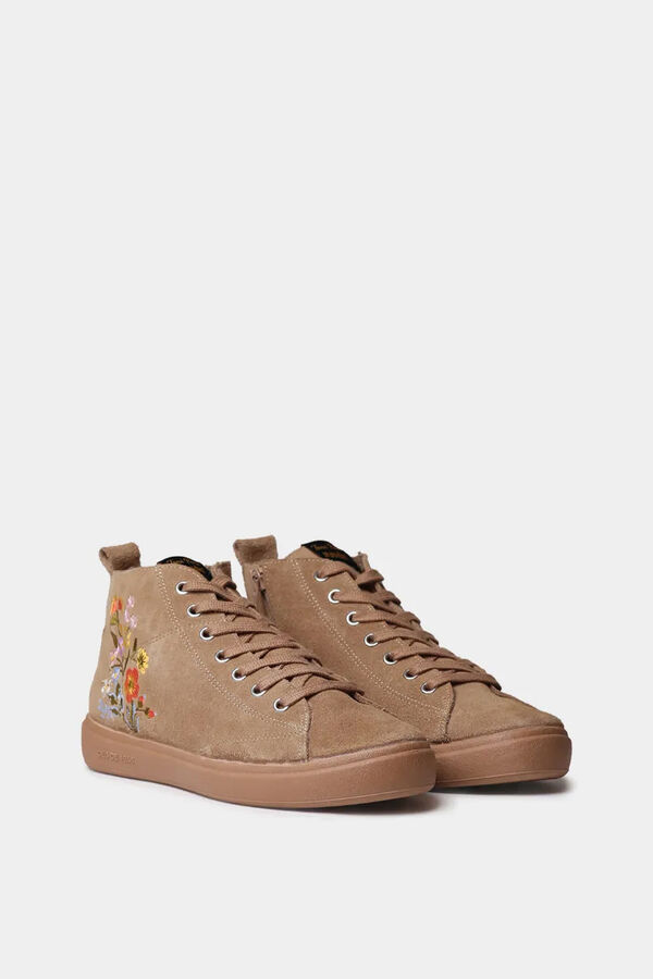 Toni Pons Bota de cano curto com detalhes florais bege