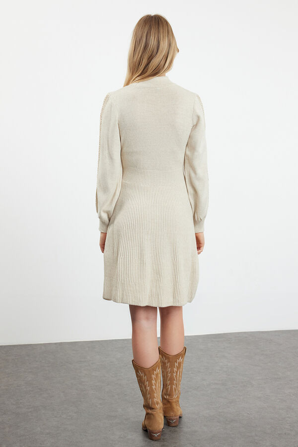 Trendyol Vestido curto de malha soft touch bege