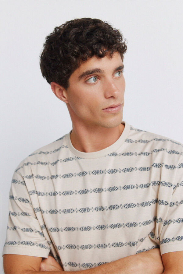 Springfield T-shirt Aop &eacute;tnica azul