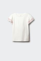 Springfield Kids T-shirt de manga curta b&aacute;sica com folho estampado para menina bege