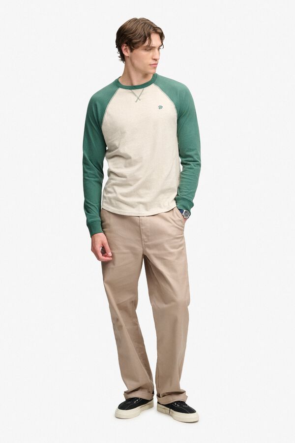 Superdry T-shirt de basebol cinzento