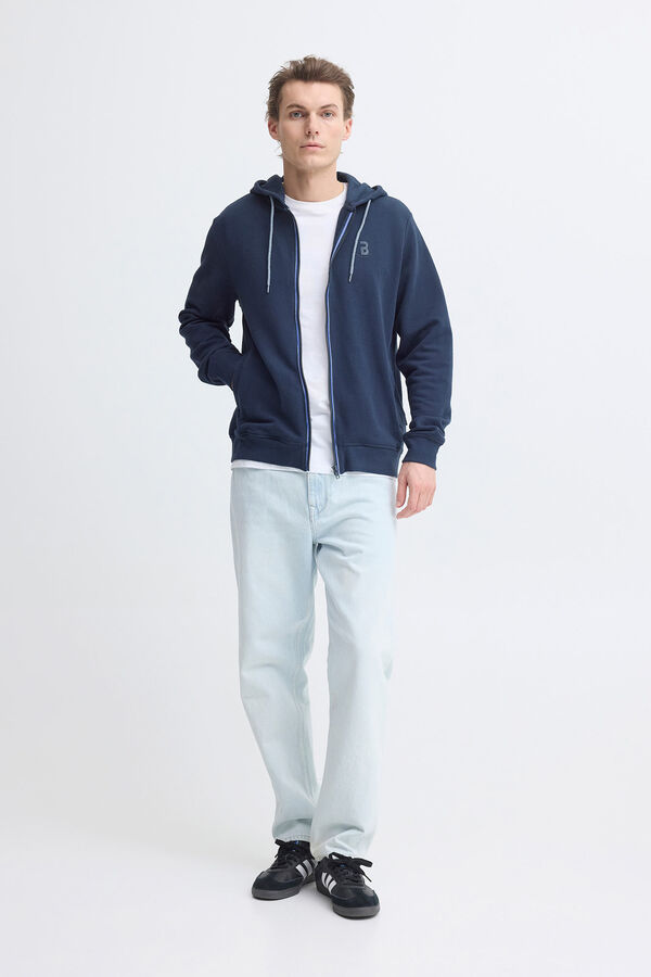 Blend Sweatshirt piqu&eacute; com capuz azul