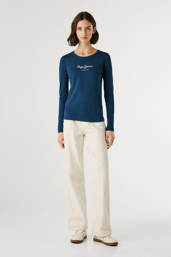 Pepe Jeans T-shirt manga comprida azul