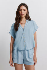 Springfield Blusa de ganga gola mao azul