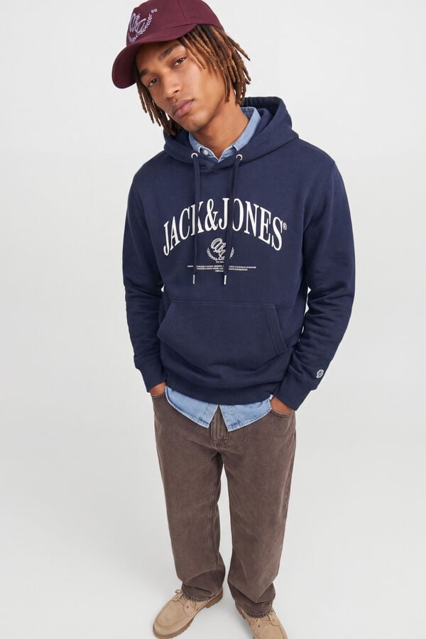 Jack & Jones Sweatshirt relaxed com capuz azul
