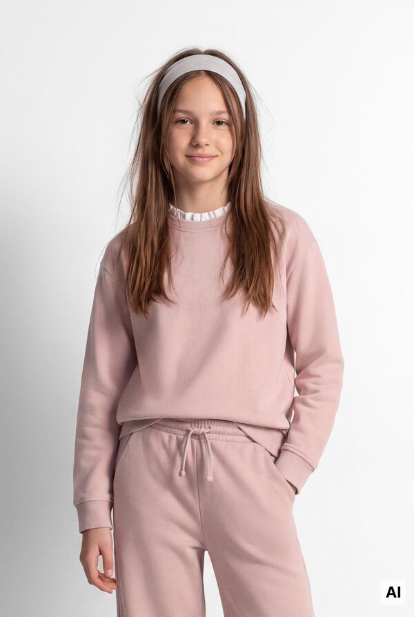 Springfield Kids Sweatshirt gola com folho menina rosa