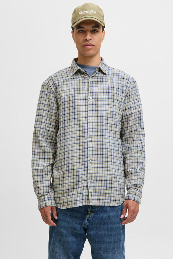 Jack & Jones Camisa de flanela xadrez azul