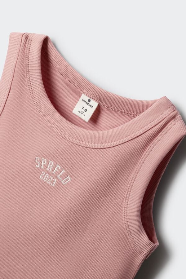 Springfield Kids Top bordado varsity menina rosa