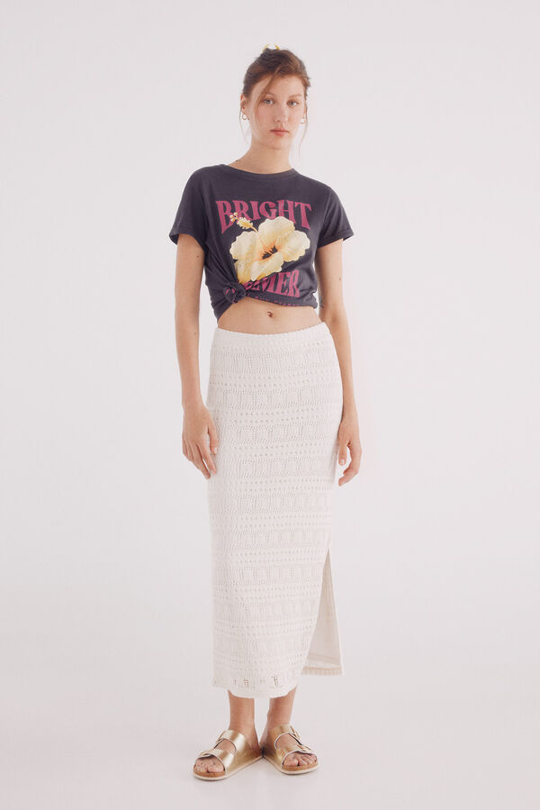 Springfield Saia midi de crochet estampado