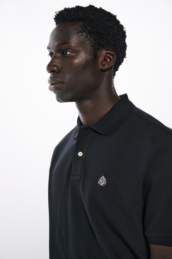 Springfield Essential regular fit piqué polo shirt black