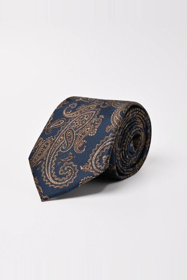 JVZ Gravata estampada azul