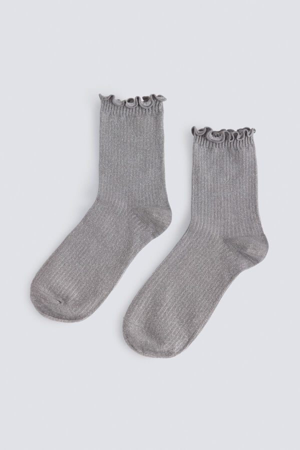 Springfield Calcetines largos lurex gris