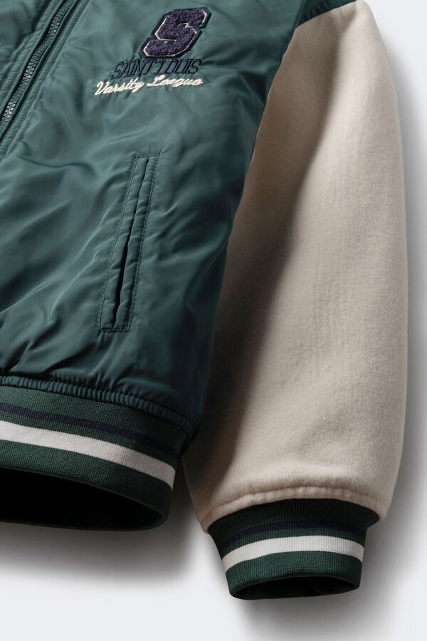 Springfield Kids Jaqueta de beisebol universitária masculina verde