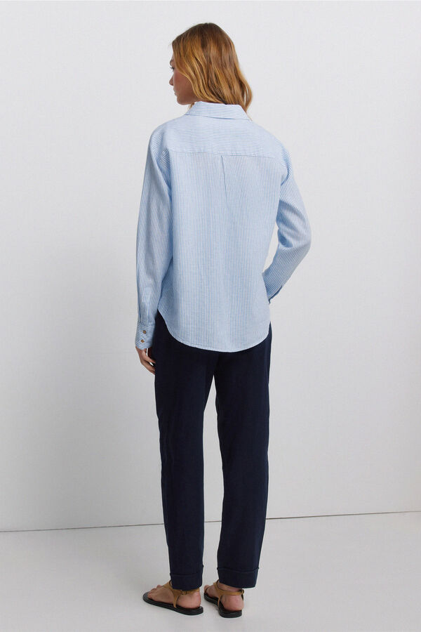 Springfield Cal&ccedil;as de linho azul