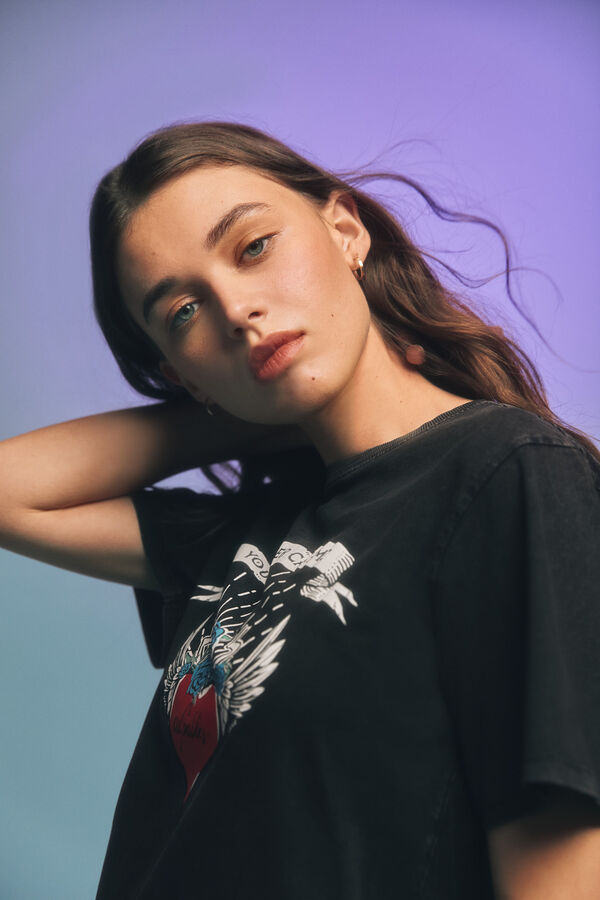 Springfield Camiseta "Você nunca vai me pegar" preto