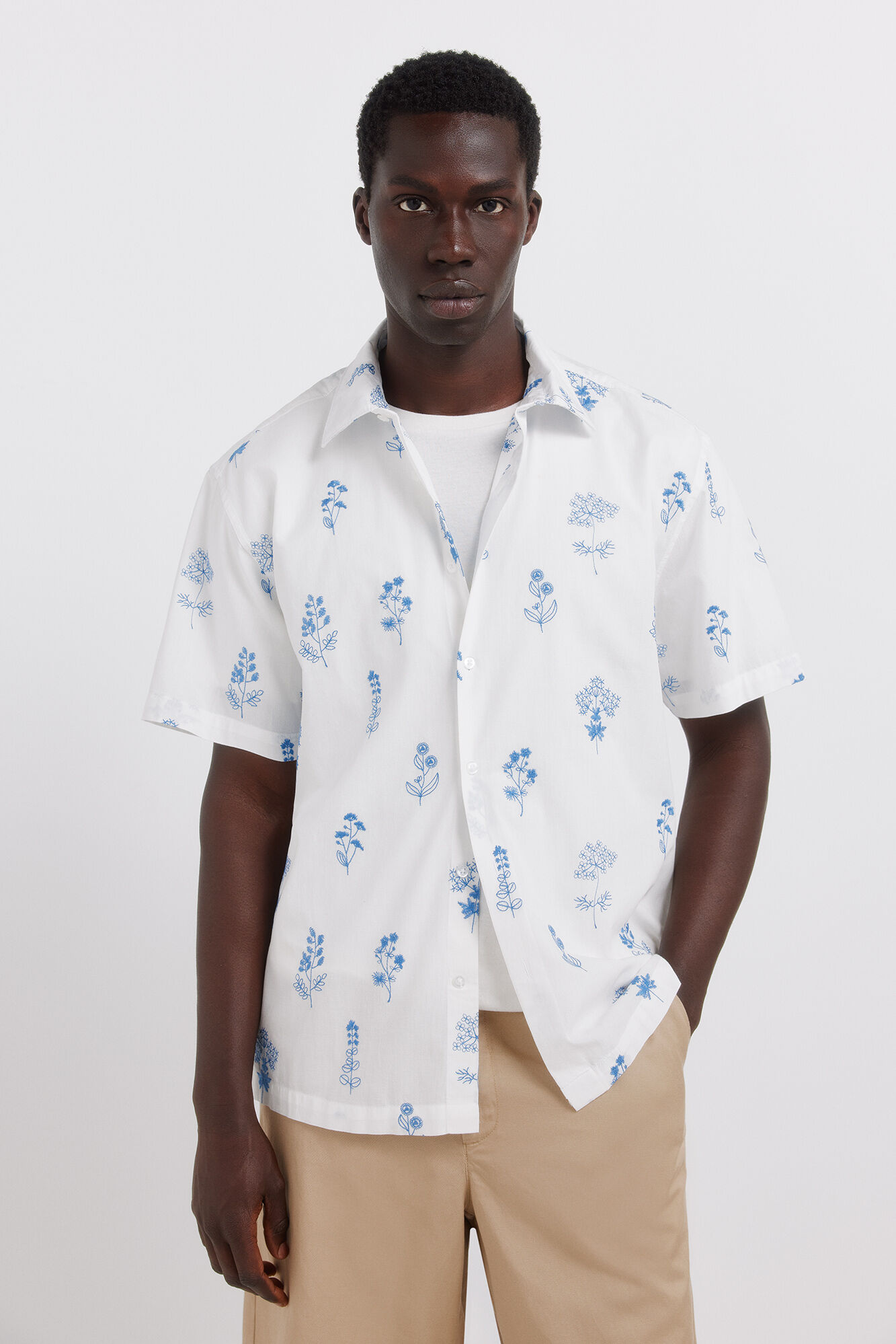 Springfield Camisa manga corta bordado floral