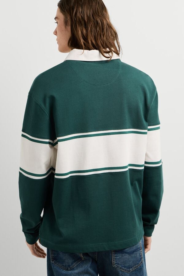Pepe Jeans Polo de rugby com pain&eacute;is verde