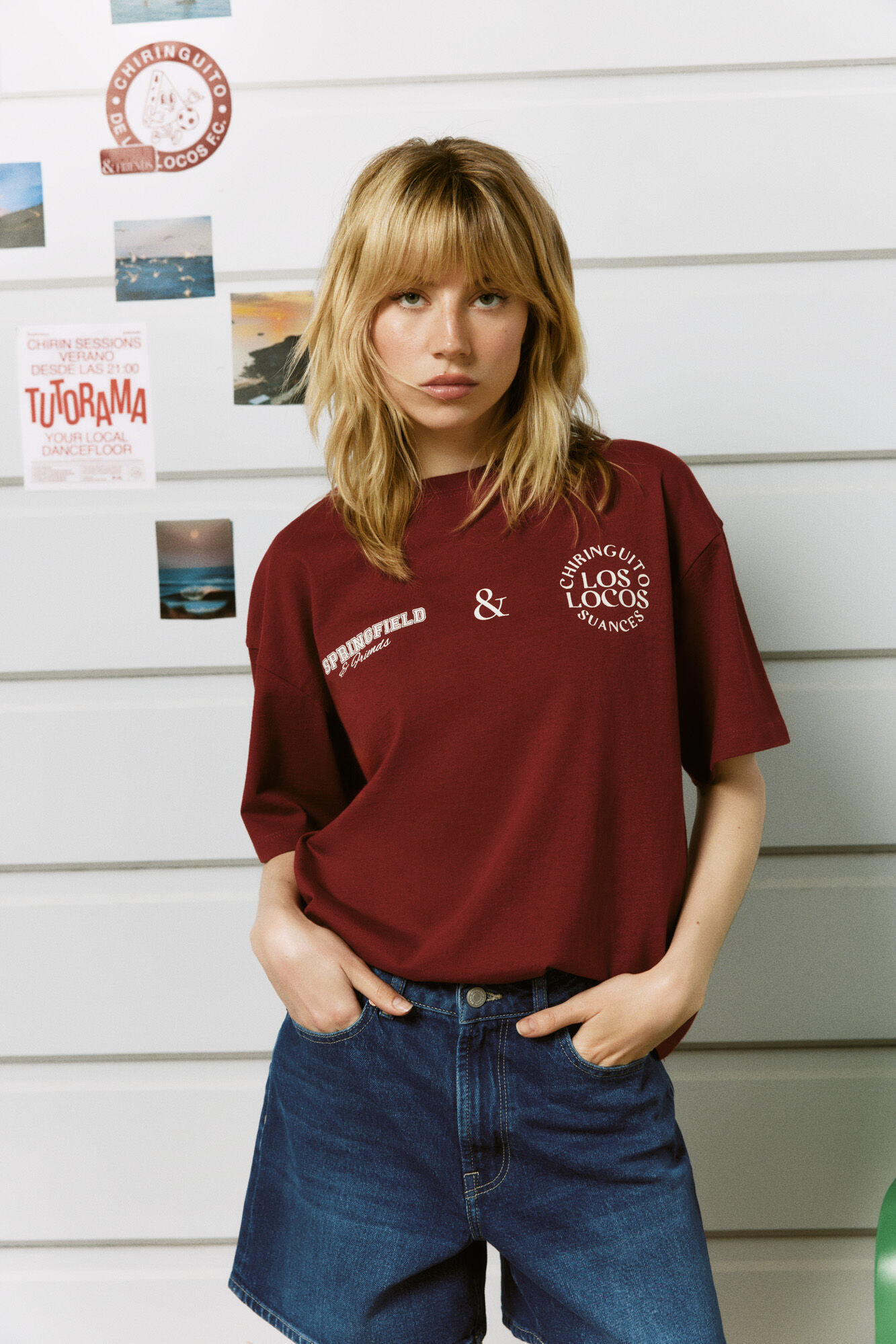 Springfield Camiseta manga corta chiringuito" Los locos"