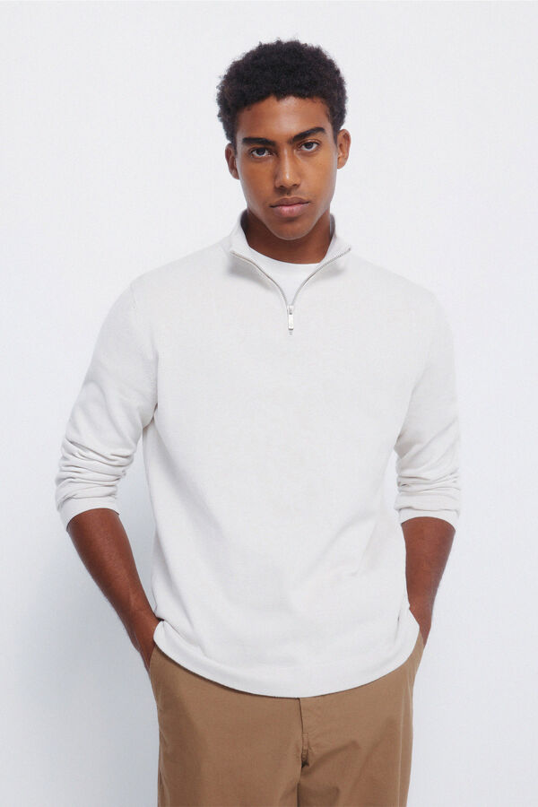 Springfield Camisola Milano com fecho-éclair cru