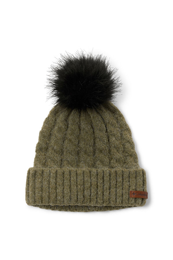 Columbia Gorro unisex Winter Blur&trade; II con pomp&oacute;n kaki