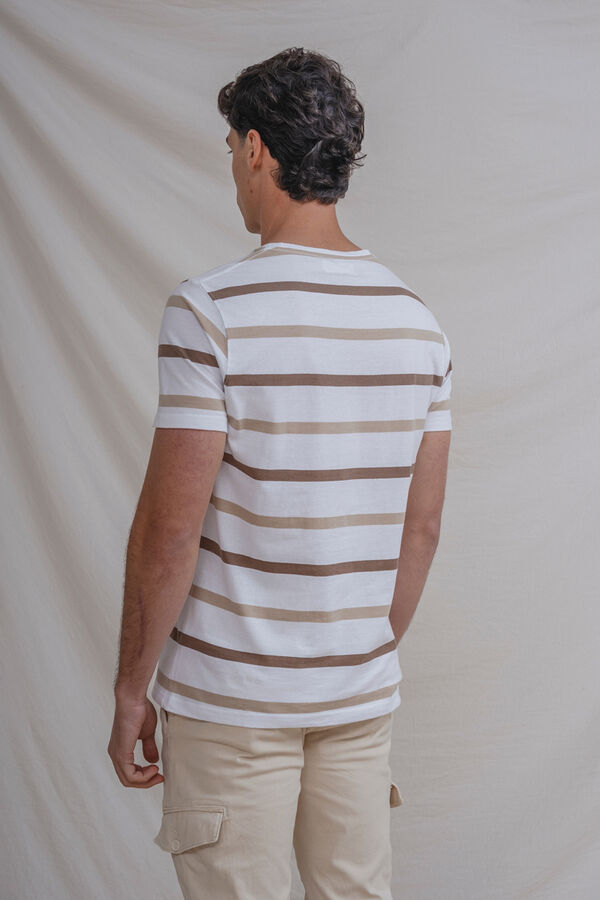 Celopman T-shirt riscas bege