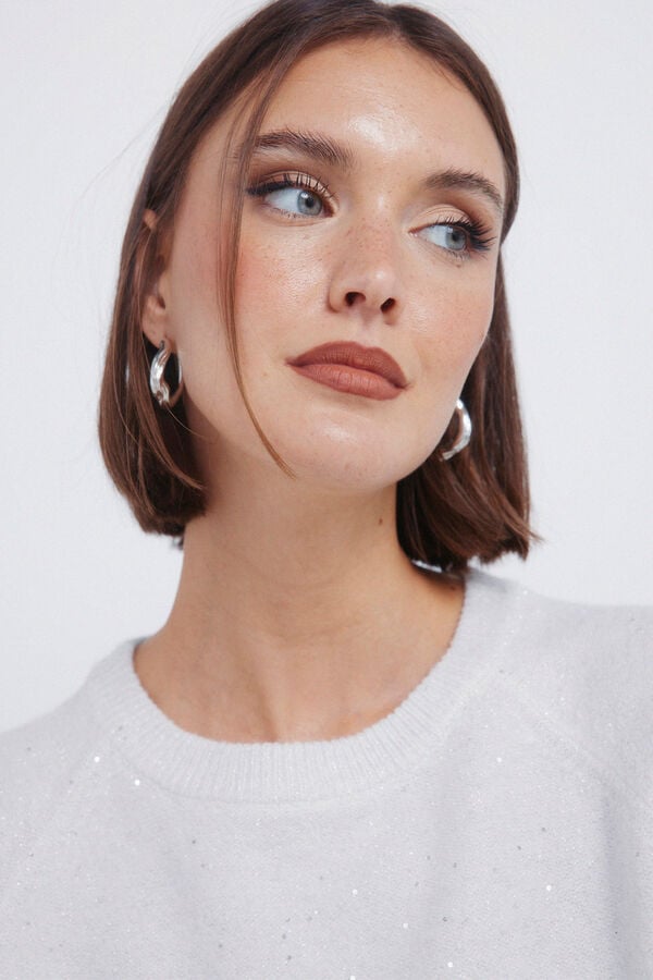 Springfield Camisola com lantejoulas cru