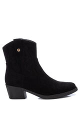 Springfield Bota de camurça estilo country com salto preto