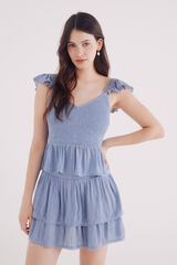 Springfield Top smock tirantes tachas azul